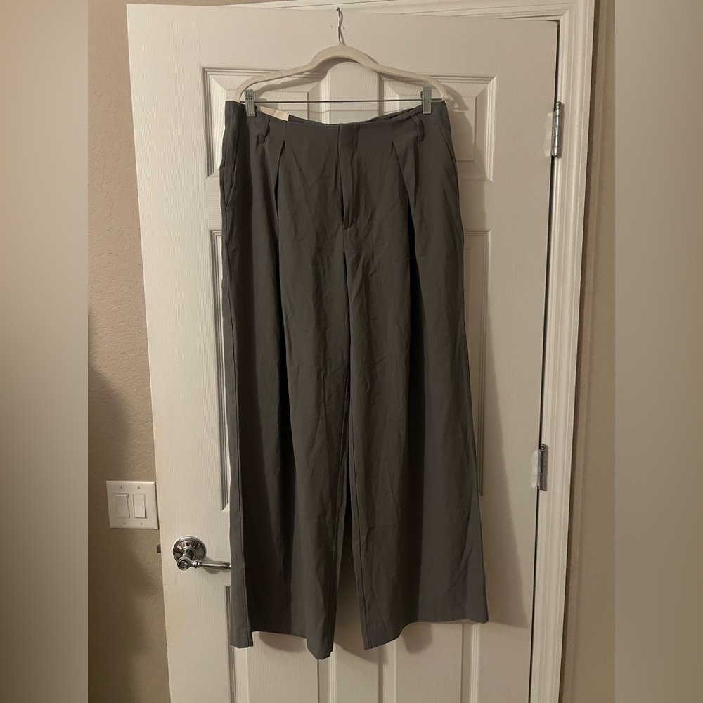 Gray High-Rise Trousers